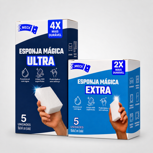 Kit 10 Força Dupla | Esponja Mágica Mecx (5 Ultra + 5 Extra)